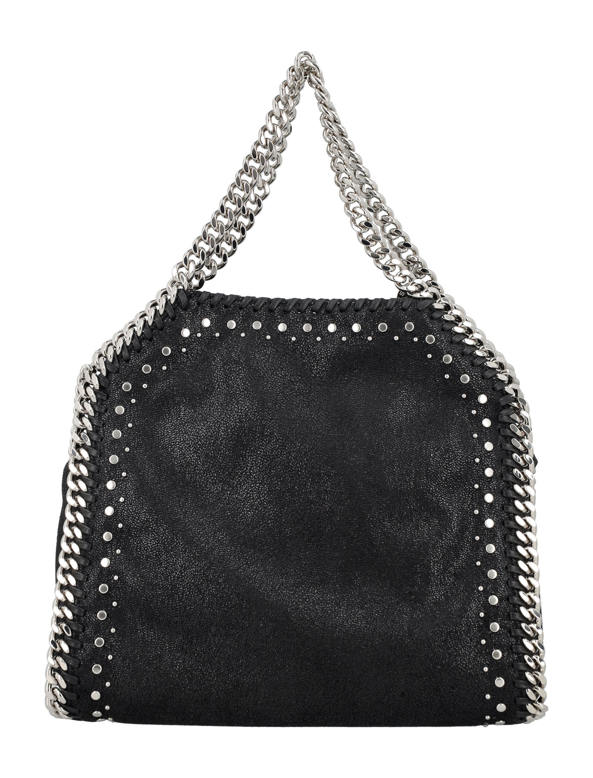 STELLA MCCARTNEY Mini Falabella Studded Tote with Silver Chain Detail – 27x26.5x8cm