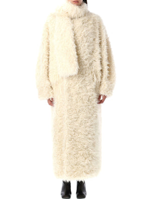 MSGM Faux-Fur Oversized Long Jacket in Size 38