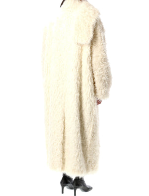 MSGM Faux-Fur Oversized Long Jacket in Size 38