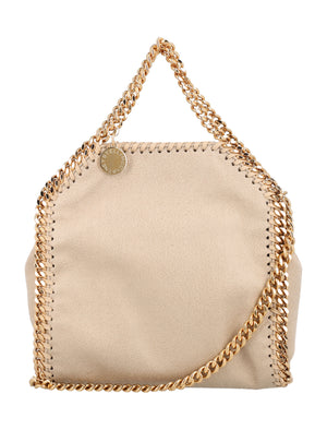 STELLA MCCARTNEY Mini Butter Cream Chain-Trimmed Tote - 18x17.5x6 cm