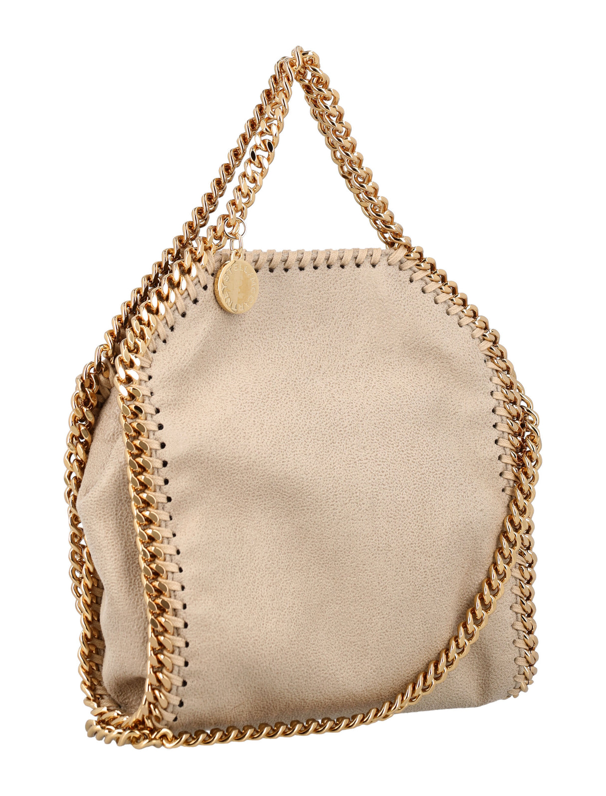 STELLA MCCARTNEY Mini Butter Cream Chain-Trimmed Tote - 18x17.5x6 cm