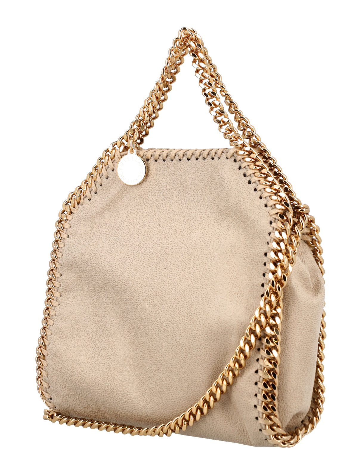 STELLA MCCARTNEY Mini Butter Cream Chain-Trimmed Tote - 18x17.5x6 cm