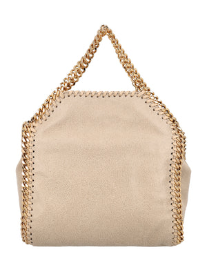 STELLA MCCARTNEY Mini Butter Cream Chain-Trimmed Tote - 18x17.5x6 cm