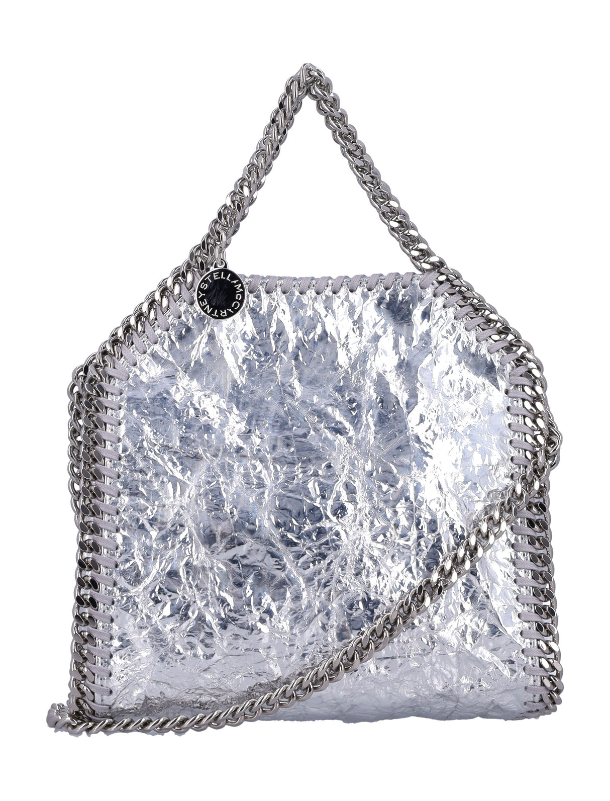 STELLA MCCARTNEY Mini Crackled Metallic Faux Leather Handbag