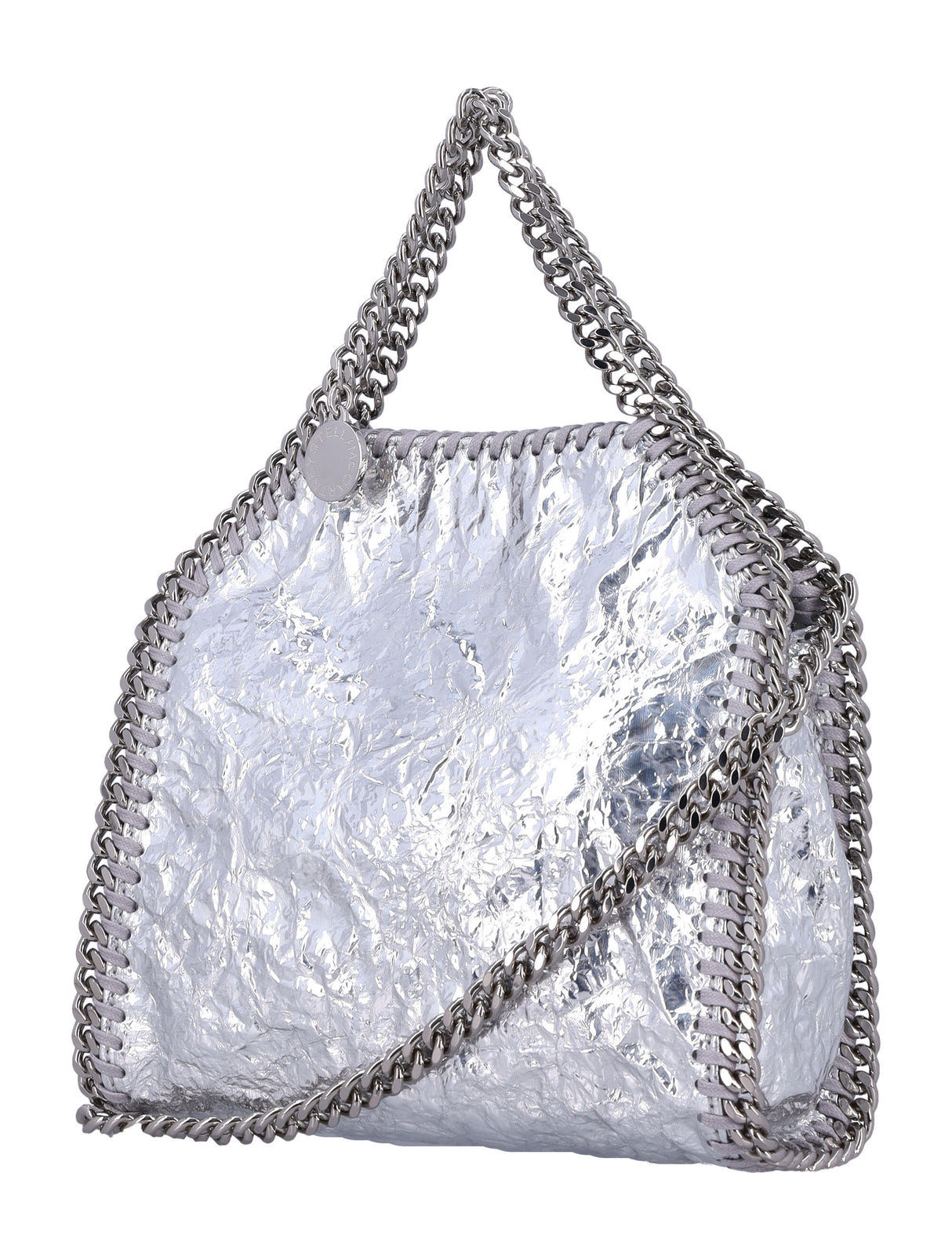 STELLA MCCARTNEY Mini Crackled Metallic Faux Leather Handbag