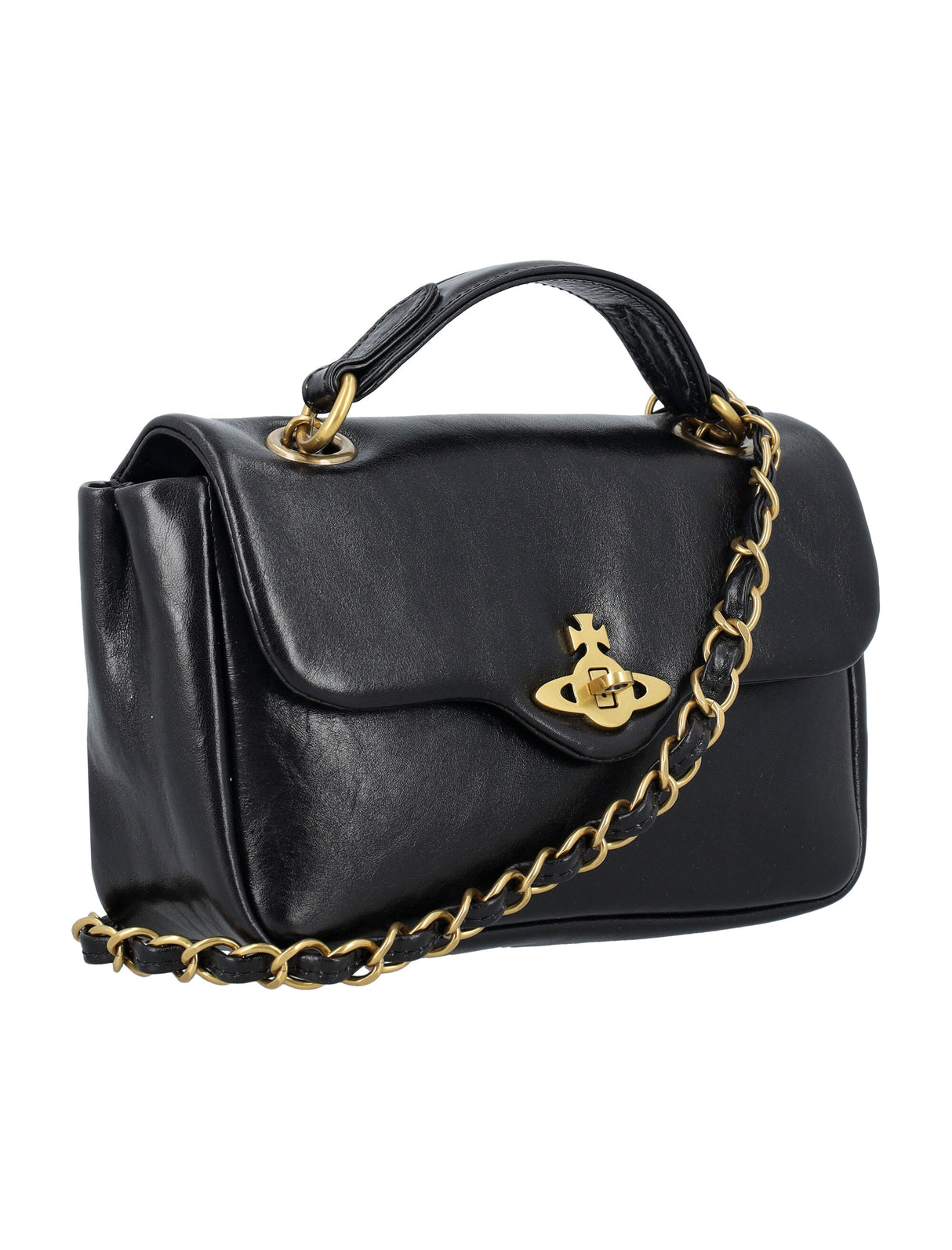 VIVIENNE WESTWOOD Elegant Mini Chain Shoulder Handbag with Iconic Emblem - 14x21x6 cm