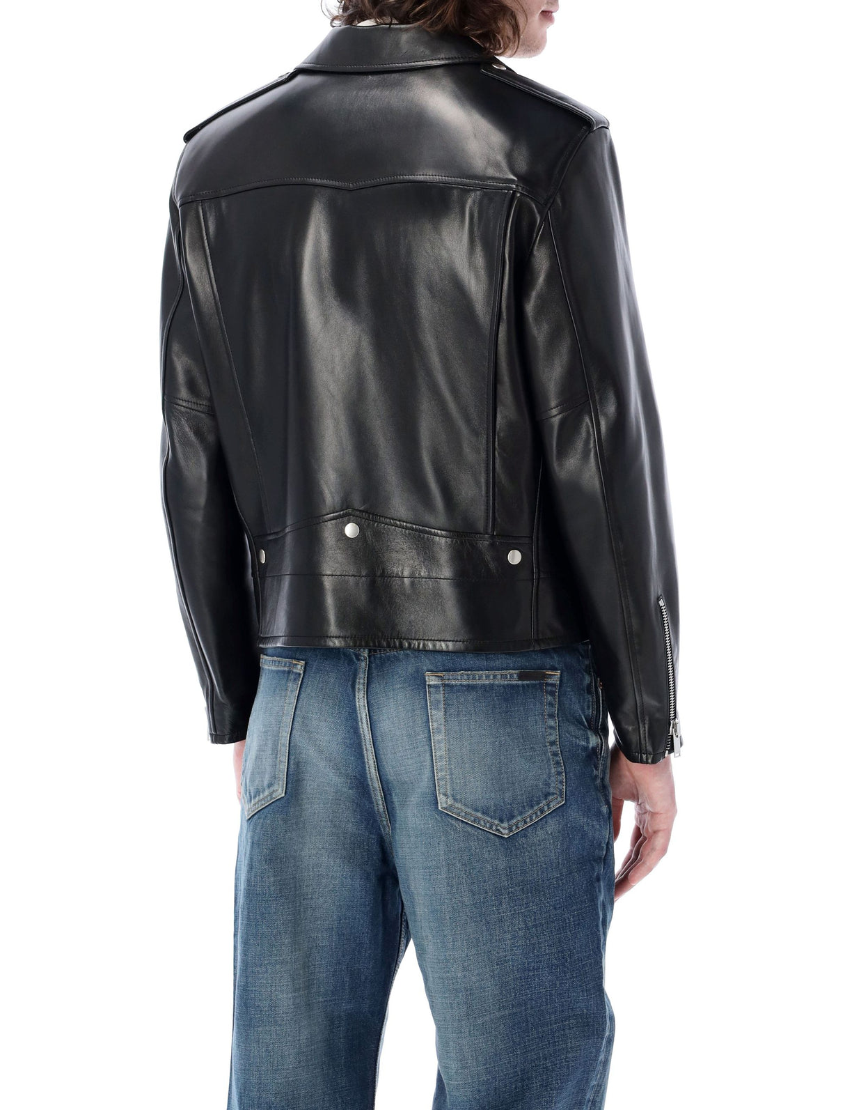 SAINT LAURENT Luxury Lambskin Biker Jacket