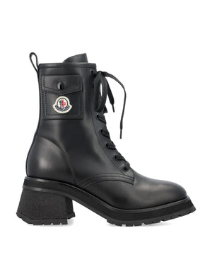 MONCLER Elegant Leather Ankle Boots with Pocket Detail