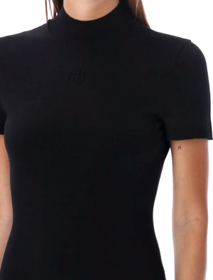 T BY ALEXANDER WANG Chic Mock Neck Mini T-Shirt Dress