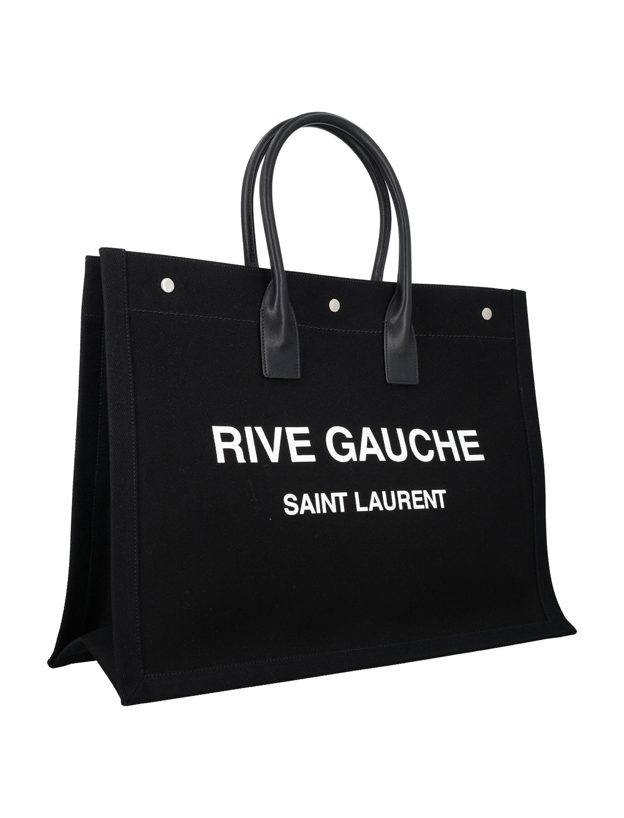 SAINT LAURENT Elegant Large Tote with Silver Accents - 36x48x16cm