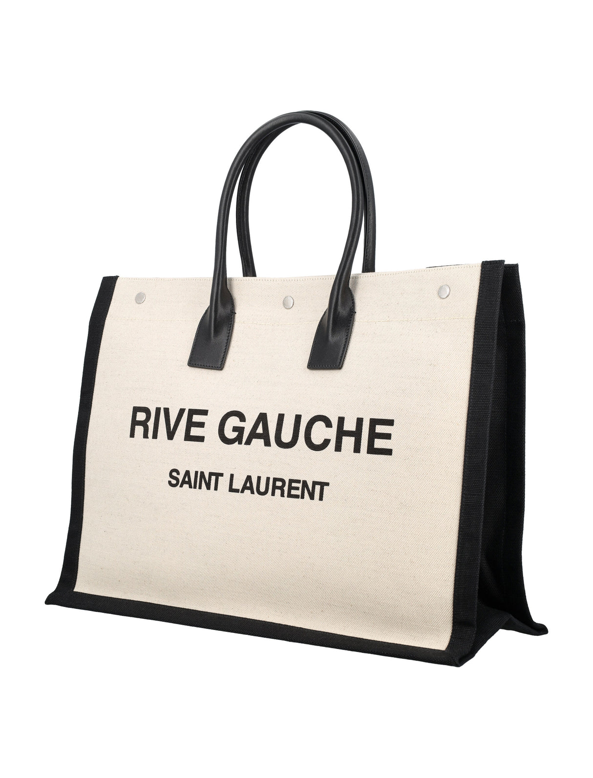 SAINT LAURENT Elegant Large Tote Handbag with Leather Handles