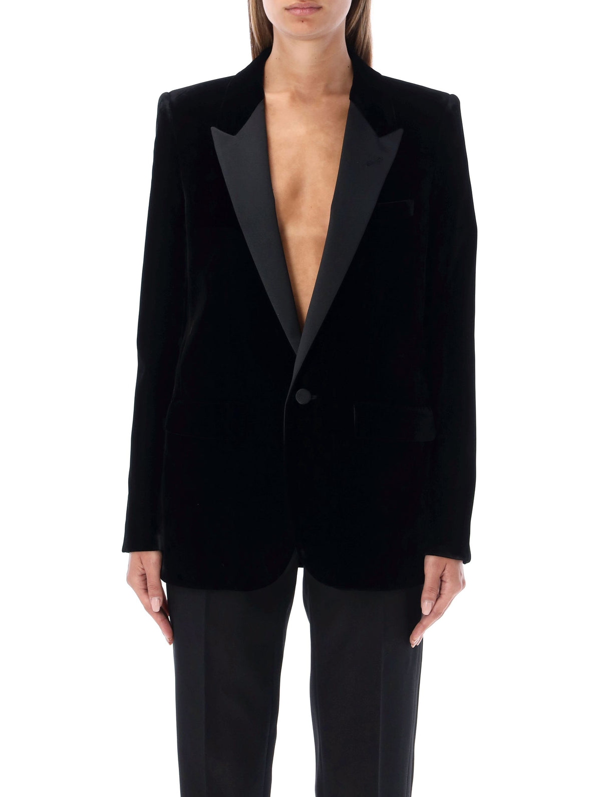 SAINT LAURENT Velvet Tuxedo Jacket Size 38