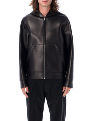 VALENTINO GARAVANI Men's Relaxed Fit Hooded Leather Bomber Jacket - FW24