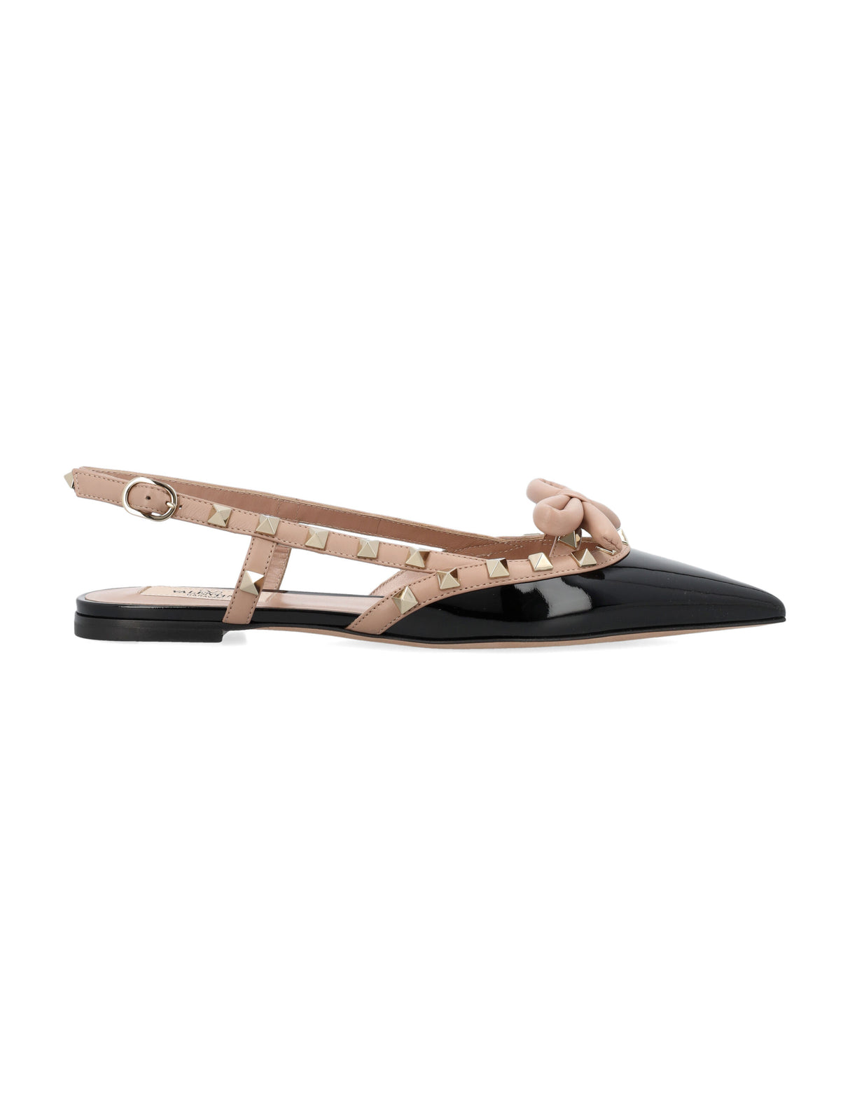 VALENTINO GARAVANI Chic Rockstud Slingback Ballerina with Bow