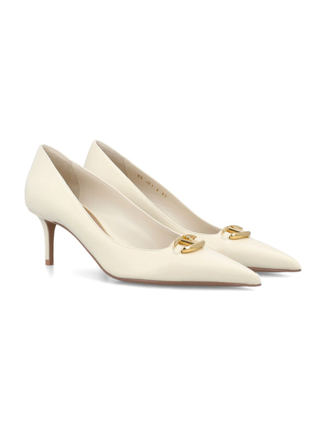 VALENTINO GARAVANI The Bold Signature VLogo Ivory Pumps - 6cm Heel