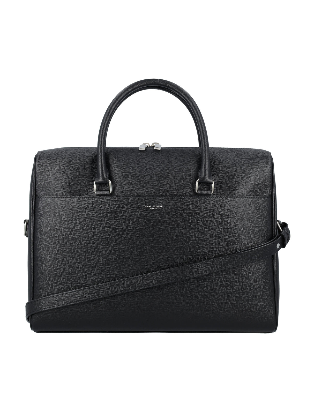 SAINT LAURENT Elegant Grain Leather Duffle Briefcase - 28cm x 37cm x 8cm