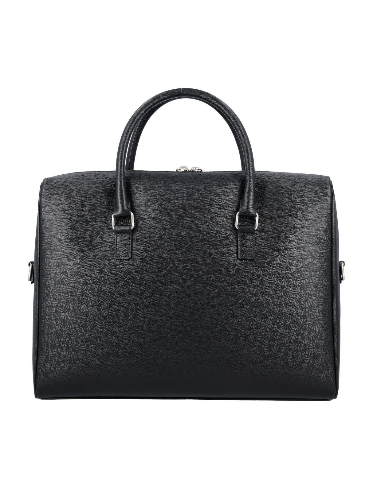 SAINT LAURENT Elegant Grain Leather Duffle Briefcase - 28cm x 37cm x 8cm