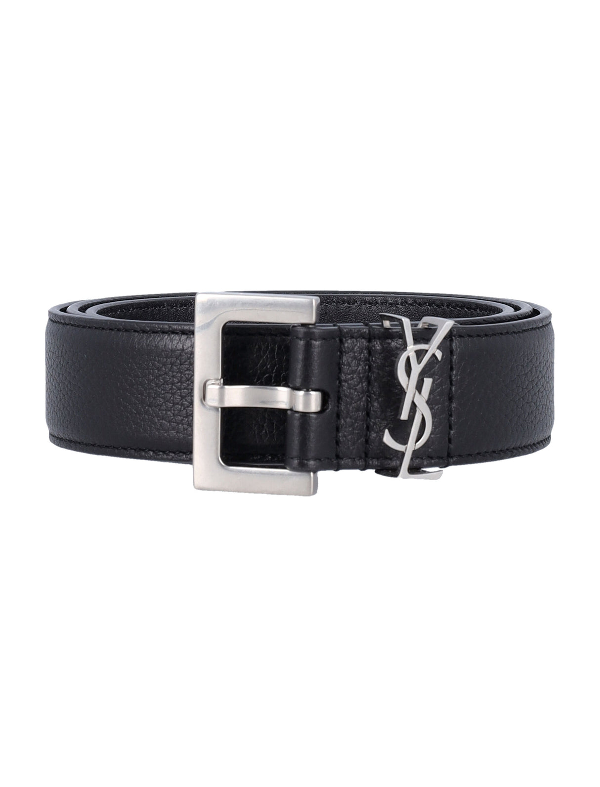 SAINT LAURENT Cassandra 3cm Leather Belt