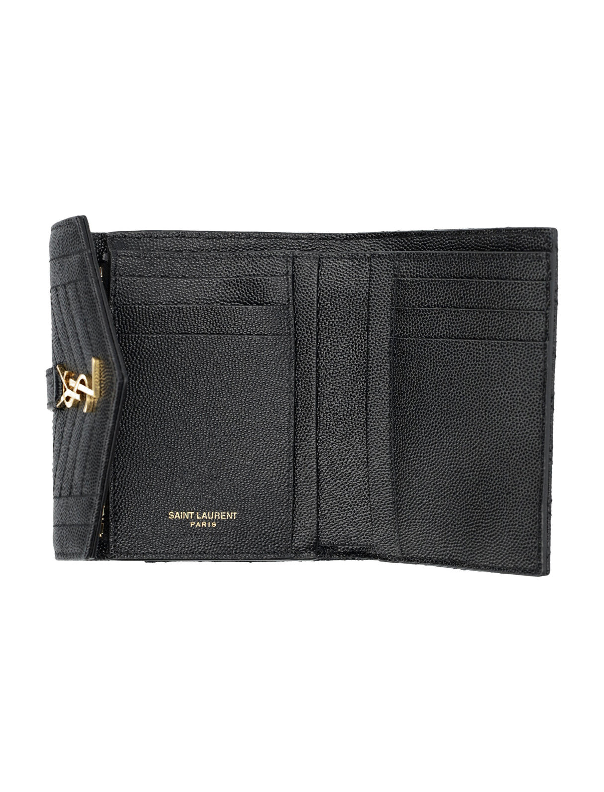 SAINT LAURENT Elegant Chevron Quilted Mini Wallet with Iconic YSL Monogram - 10.5cm x 13cm x 3cm