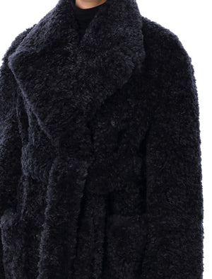 STELLA MCCARTNEY BELTED ECO FUR Jacket for Women - FW24 Navy