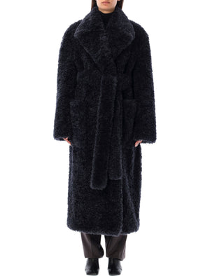 STELLA MCCARTNEY BELTED ECO FUR Jacket for Women - FW24 Navy