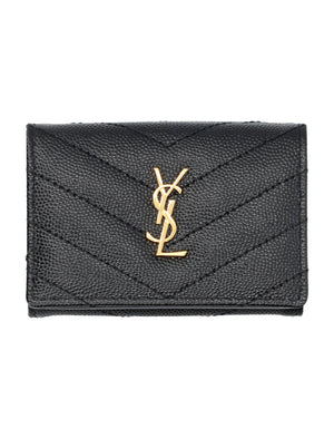 SAINT LAURENT Mini Black Leather Clutch