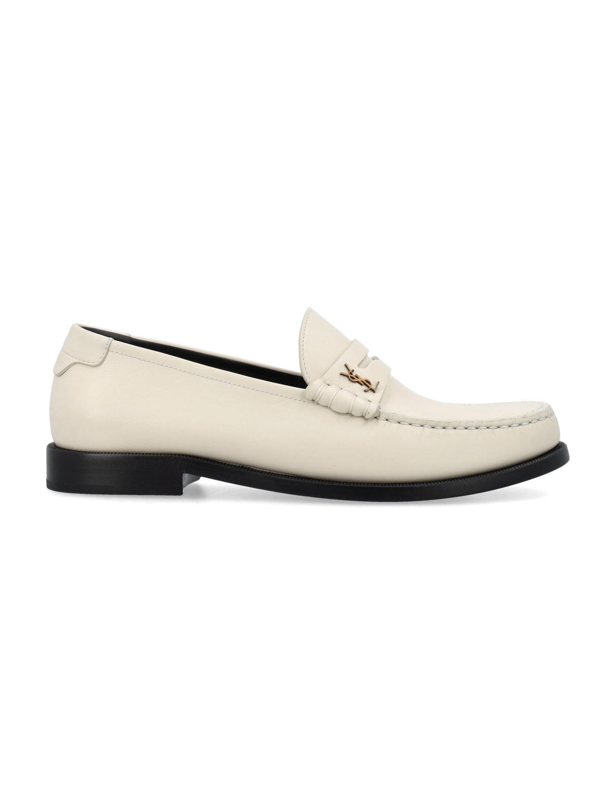 SAINT LAURENT Men's Luxury Loafers with Antique Gold Detailing