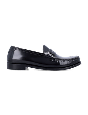 SAINT LAURENT Shiny Leather Loafer Penny