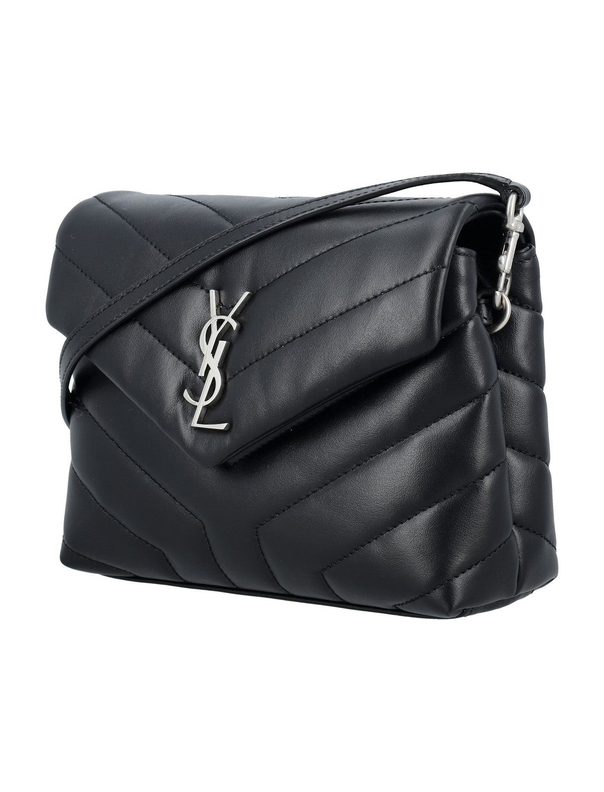 SAINT LAURENT Elegant Chevron Quilted Mini Shoulder Bag 14x20 cm