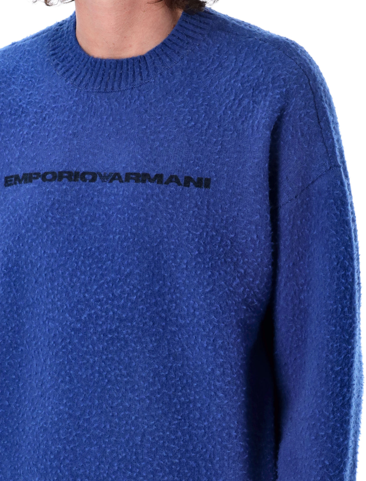 EMPORIO ARMANI Men's Loose Fit Logo Sweater - Size L