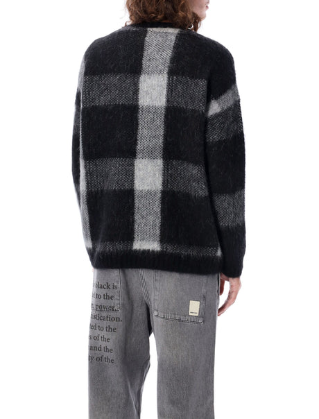 EMPORIO ARMANI Plaid Alpaca Sweater for Men - Relaxed Fit, Size L