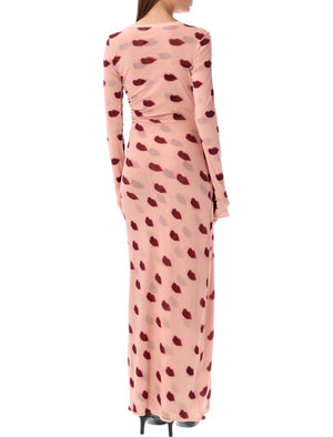 STELLA MCCARTNEY Chic Lip Print Maxi Dress