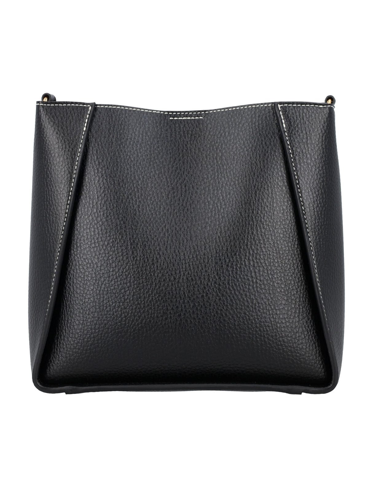 STELLA MCCARTNEY Mini Eco-Leather Crossbody Bag with Perforated Logo and Magnetic Snap Closure, Black - 23x23x8cm