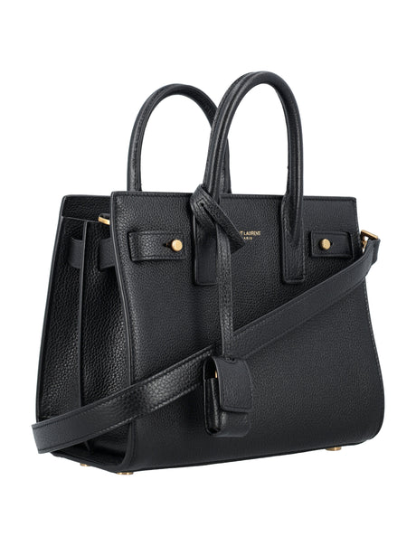 SAINT LAURENT Elegant Mini Soft Grained Leather Handbag - 22x17.5x11cm