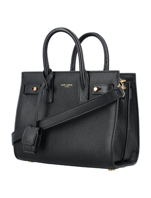 SAINT LAURENT Elegant Mini Soft Grained Leather Handbag - 22x17.5x11cm