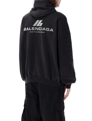 BALENCIAGA Oversized Cotton Hoodie with Reflective Logo