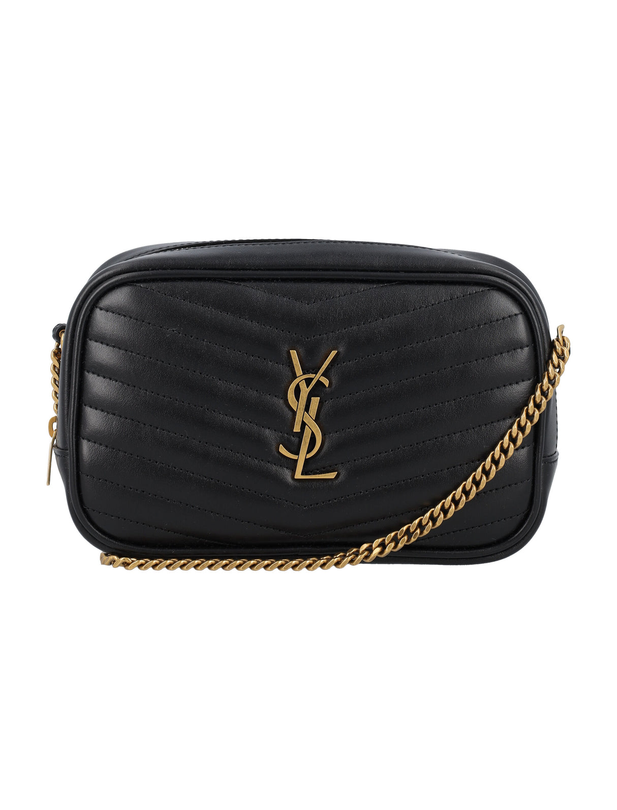 SAINT LAURENT Elegant Quilted Leather Mini Camera Bag – 13.5 x 20 x 6 cm