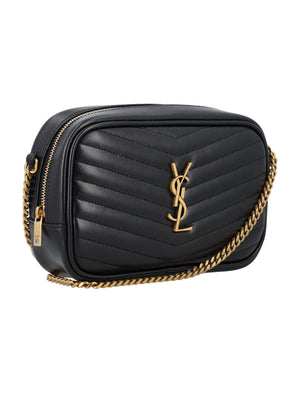 SAINT LAURENT Elegant Quilted Leather Mini Camera Bag – 13.5 x 20 x 6 cm