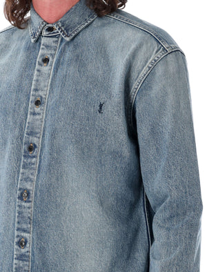 SAINT LAURENT Chic Denim Button-Up Shirt