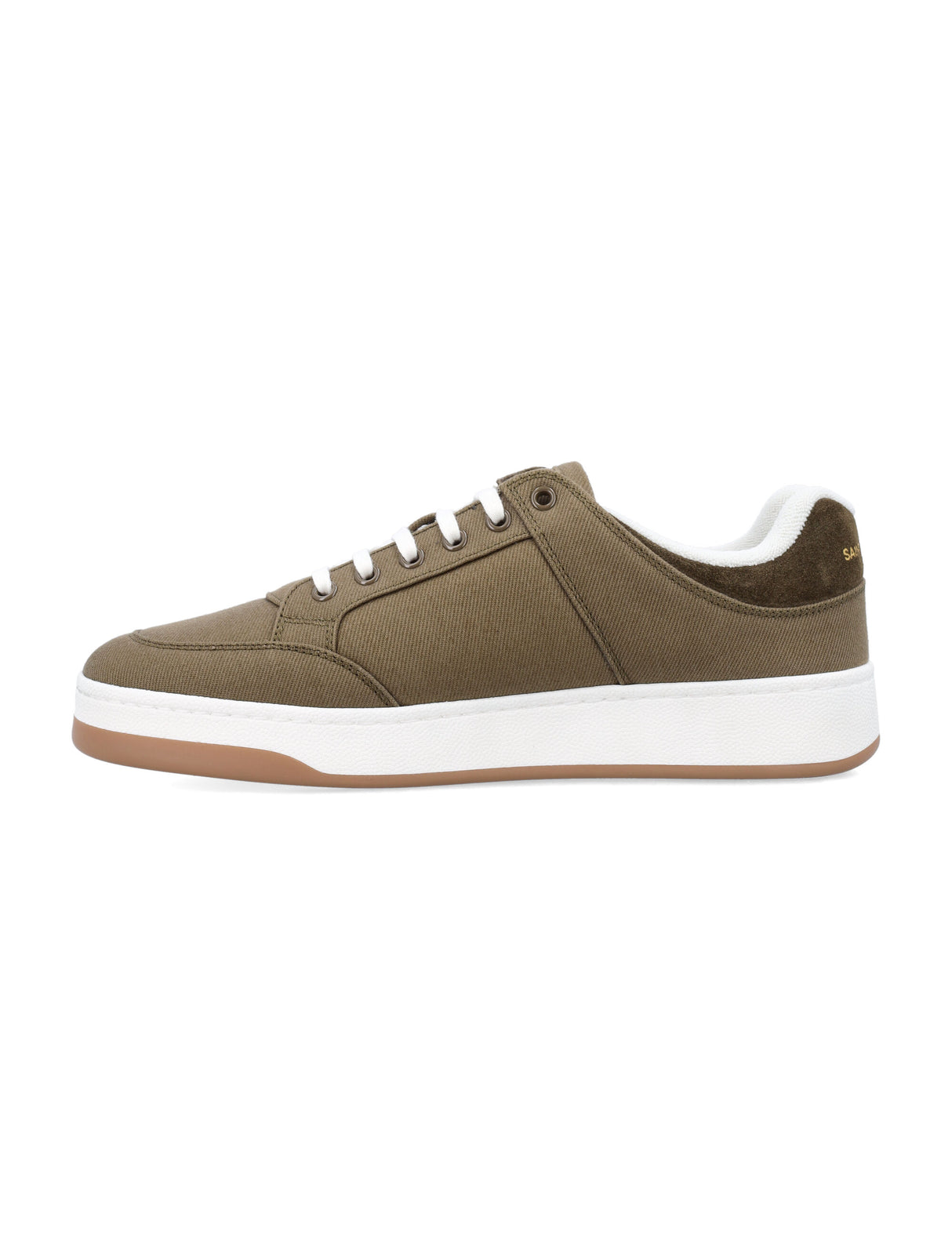 SAINT LAURENT Military Green Canvas Low-Top Sneakers