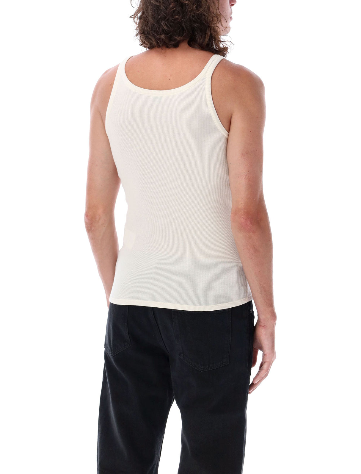 SAINT LAURENT Elegant Ribbed Logo Tank Top