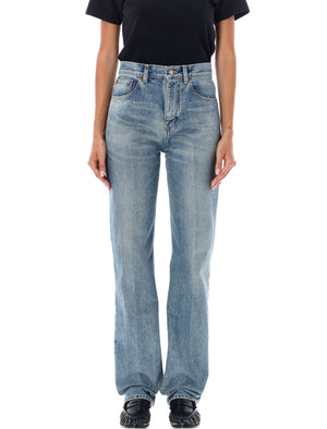 SAINT LAURENT Mid-Rise Straight Leg Denim Jeans - Benjamin Blue