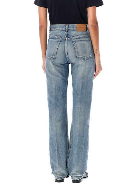 SAINT LAURENT Mid-Rise Straight Leg Denim Jeans - Benjamin Blue