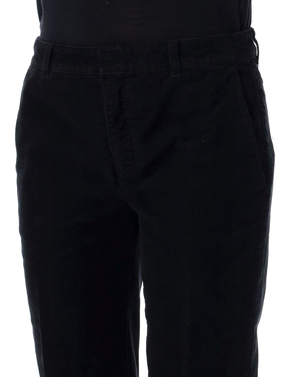 SAINT LAURENT Chic Black Corduroy Flare Pants