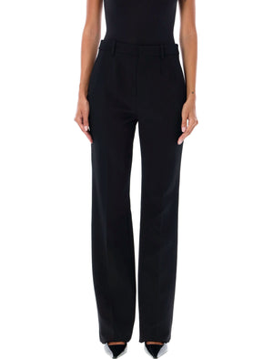 SAINT LAURENT High-Waisted Straight-Leg Smocking Pant - Size 36