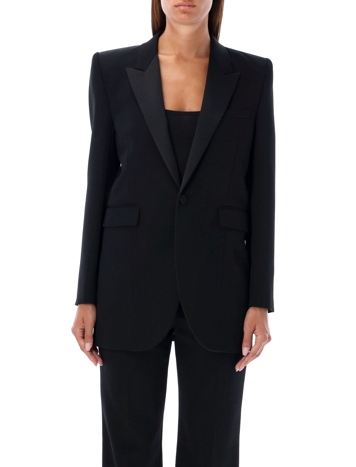 SAINT LAURENT Women's Slim Tailored Smocking Blazer - Size 36