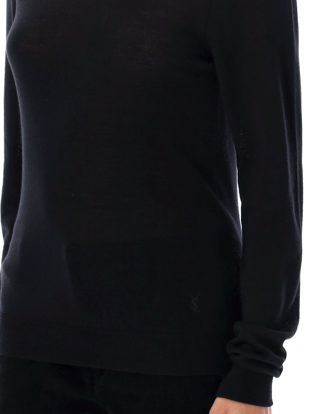 SAINT LAURENT Mini Cassandra High Neck Wool Sweater