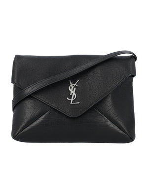 SAINT LAURENT Luxury Envelope Messenger Mini Handbag - 6.5"H x 9"W x 2.4"D