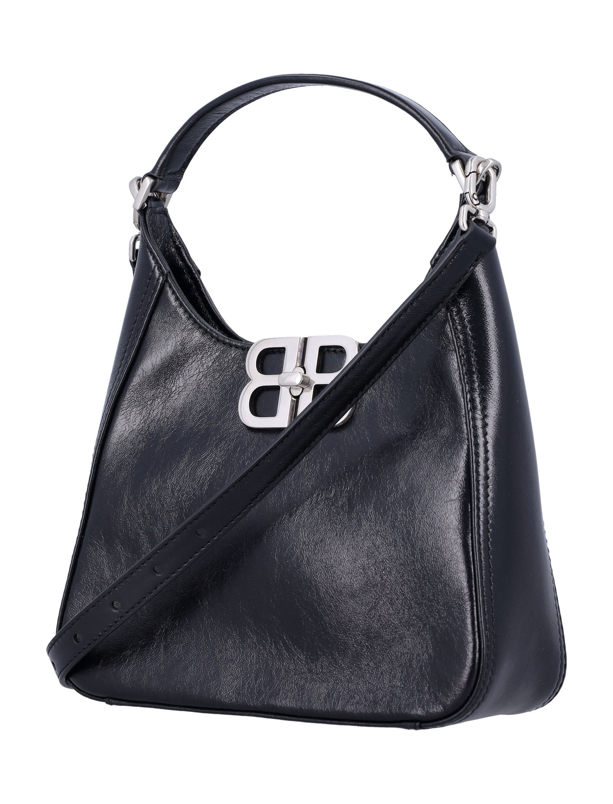 BALENCIAGA Mini Soft Leather Hobo Handbag