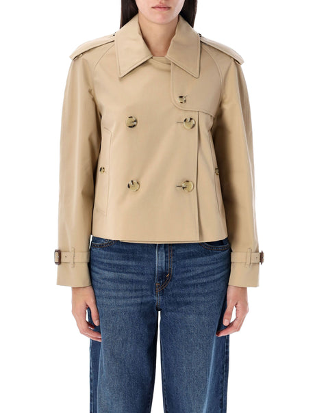 BURBERRY Mini Cropped Gabardine Trench Jacket